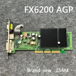 video graphic card for nVIDIA FX6200 256M AGP 4x 8X DDR2 VGA+S video+DVI 64bit AGP Video Card Graphic card pny Mute brand new