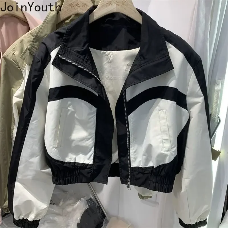 Jackets for Women Stand Neck Long Sleeve Outwear Crop Tops 2023 Ropa Mujer Streetwear Fashion Casual Korean Clothing Y2k Coat