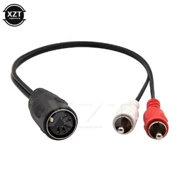 5-pinowy kabel audio Din żeński na 2 wtyczki męskiej RCA AMP Profesjonalny kabel audio do odtwarzacza DVD Nowy 50 cm