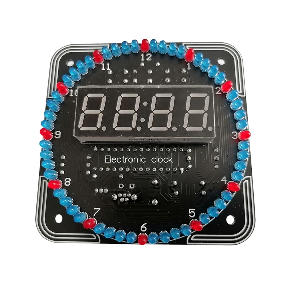 DIY Rotating Digital LED Display Module Alarm Electronic Digital Clock Kit DS1302 Learning Board Temperature & Time Display