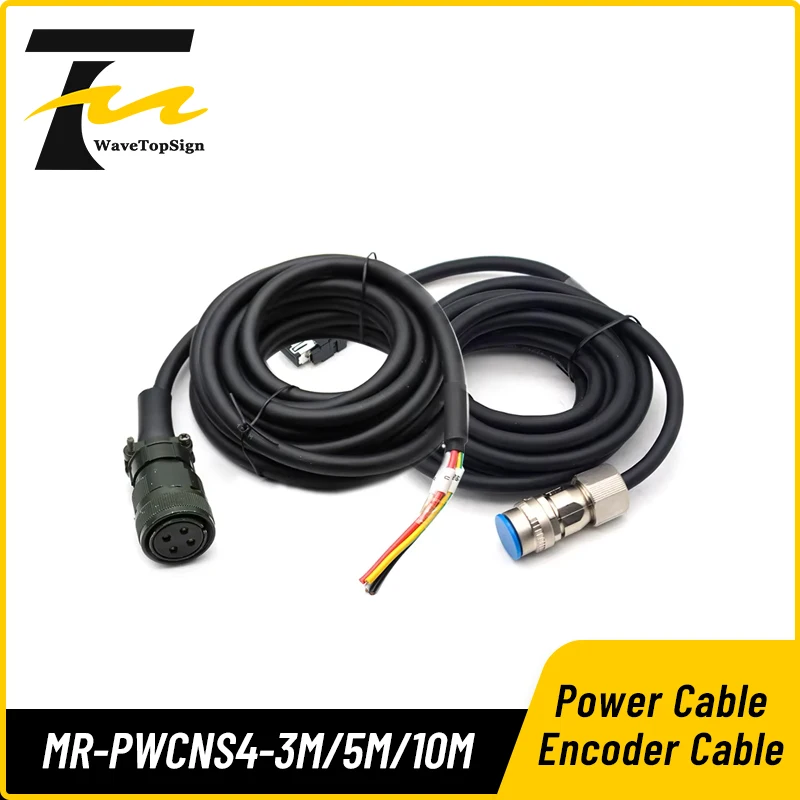High power Servo Motor Power Cable Encoder Cable MR-PWCNS4-3M 5M for Mitsubishi J3 J4 JE Serial  1KW 1.5KW 2KW
