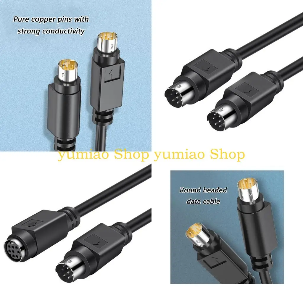 587B MD8 8Pin Data Transfer Cable For PLC Programming 1M/2M Length PVC Cord Male To Male/Female