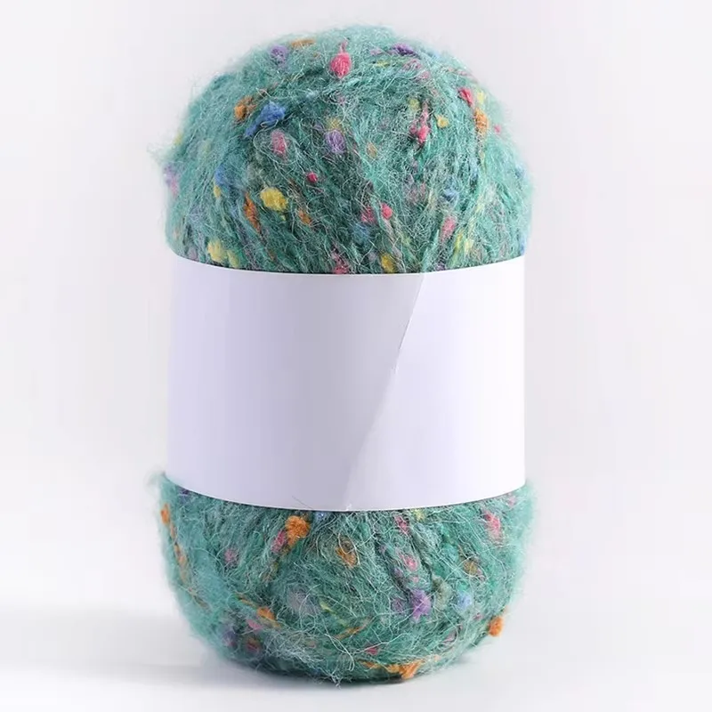 

50g/Ball Rainbow Color Dot Mohair Yarn Soft And Comfortable Hand-Woven DIY Scarf Sweater Shawl Coat Knitting Crochet Mix Thread
