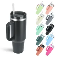 New 40oz 1200ML High Quality Insulated Tumbler with Handle Straw Double Wall Thermal Iced Travel Cup Coffee Cup Perfect Gift