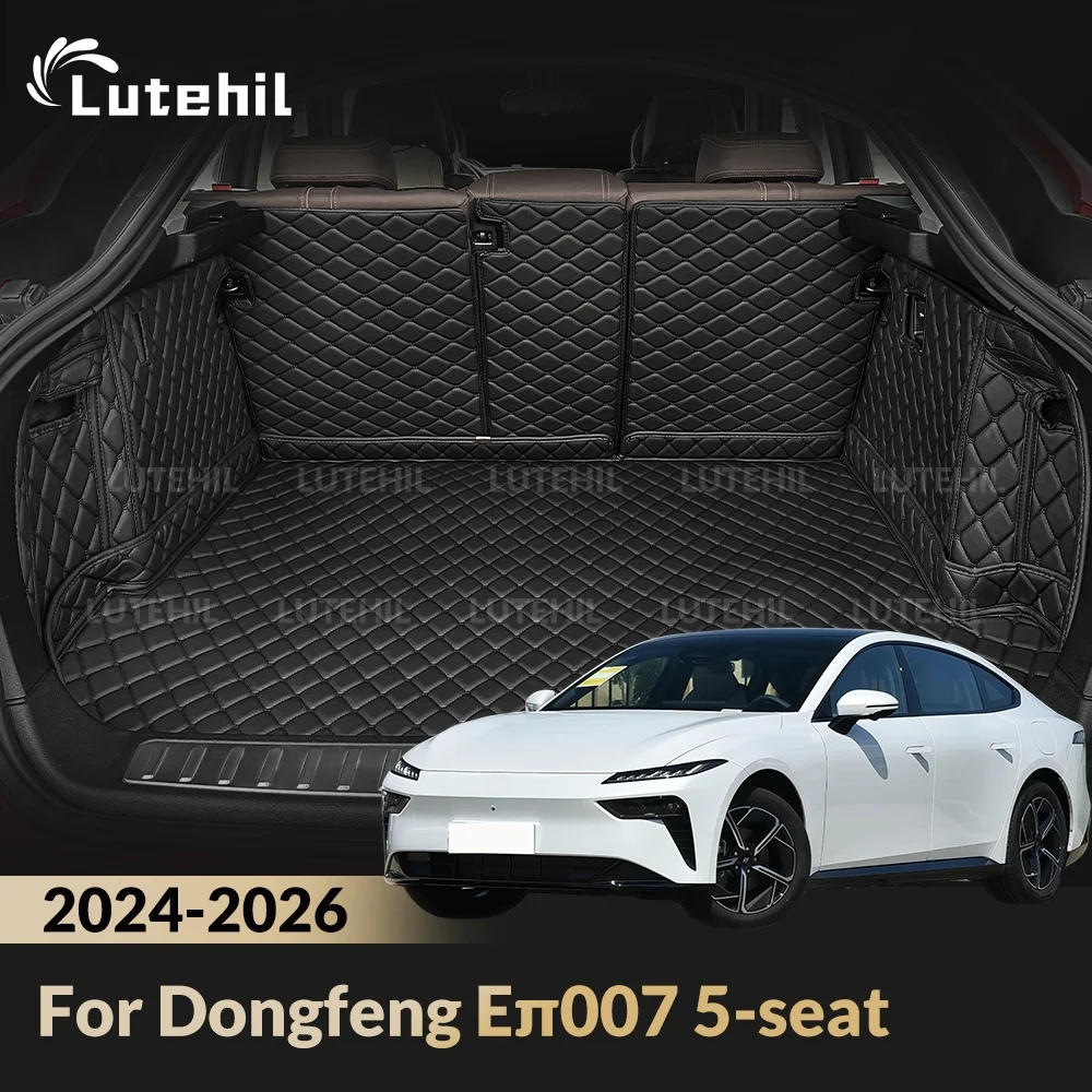 Kofferraummatte für Dongfeng Eπ007 5-Sitzer 2024 2025 2026, Kofferraumteppich mit Rückenlehnen-Schutz, Kofferraummatte Zubehör