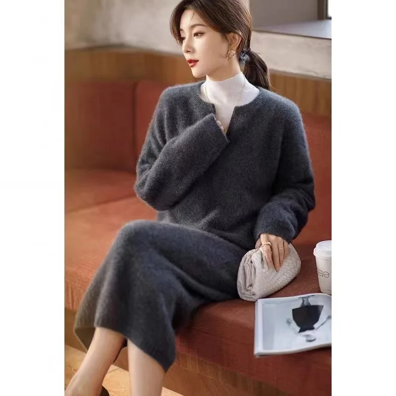 Sweater Dress Women Cashmere Long Skirt Slim Fit Sweater Wool Dresses Women Knitted Dresses Women Winter Long Sleeve Turtleneck