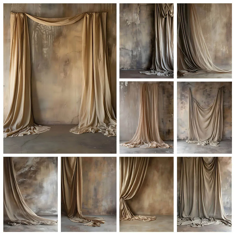 Mehofond Vintage Curtain Wall Photograph Backdrop Girl Birthday Party Maternity Portrait Abstract Texture Decor Photo Background