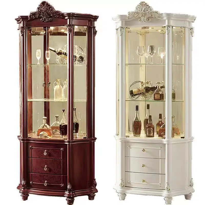 

European wine cabinet French living room wine cabinet double door three door household wall display cabinet Jane European locker
