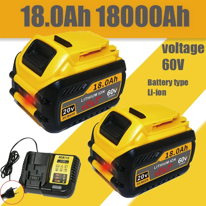 2 60V Battery For Dewalt DCB200 12Ah/9.0Ah Battery DCB606 DCB609 DCB205 DCB206 DCB209 DCB182 60V 12000mAh MAX Power Tool Battery