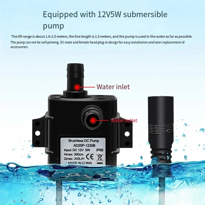 Bomba de agua solar sumergible para peces en estanques y depósitos - imagen 5