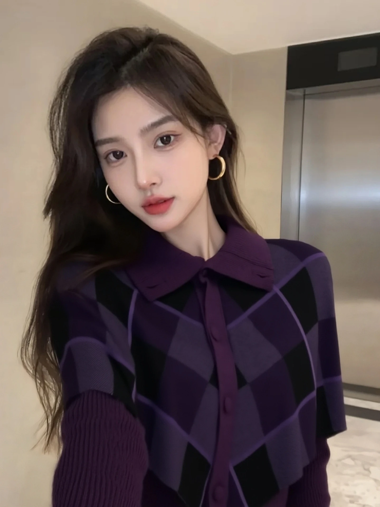 Cardigan avvolgente scozzese coreano unico lavorato a maglia aperto irt da donna autunno inverno bellissimo maglione interno Ne