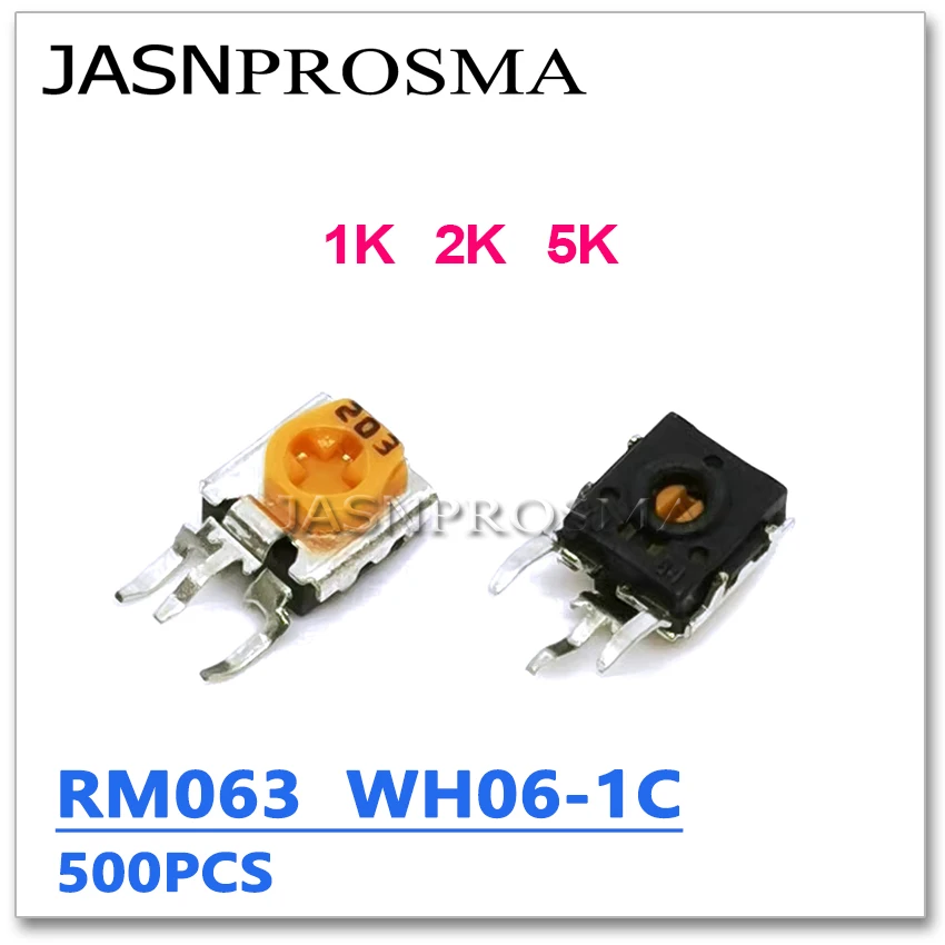 JASNPROSMA RM063 500PCS 1K 2K 5K 102 202 502 WH06-1C WH06 1C yellow Trimmer Potentiometer Variable adjustable Resistor OHM 