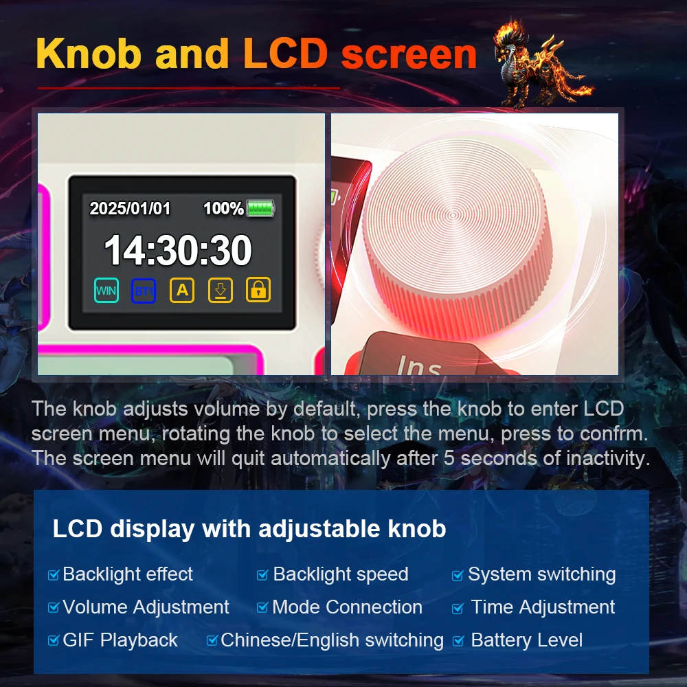 REDRAGON FLEKACT K708 PRO RGB USB Mechanical Gaming Keyboard 82 Keys Support Bluetooth wireless 2.4G Wired for Gamer Computer PC