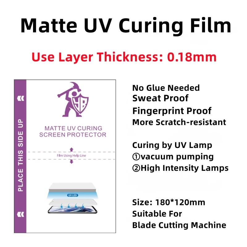 Matte UV Fiber Glass Screen Protective Film Flexible High Quality Hydrogel UV Curable Sheet for Full Screen Frosted Anti-Shatter