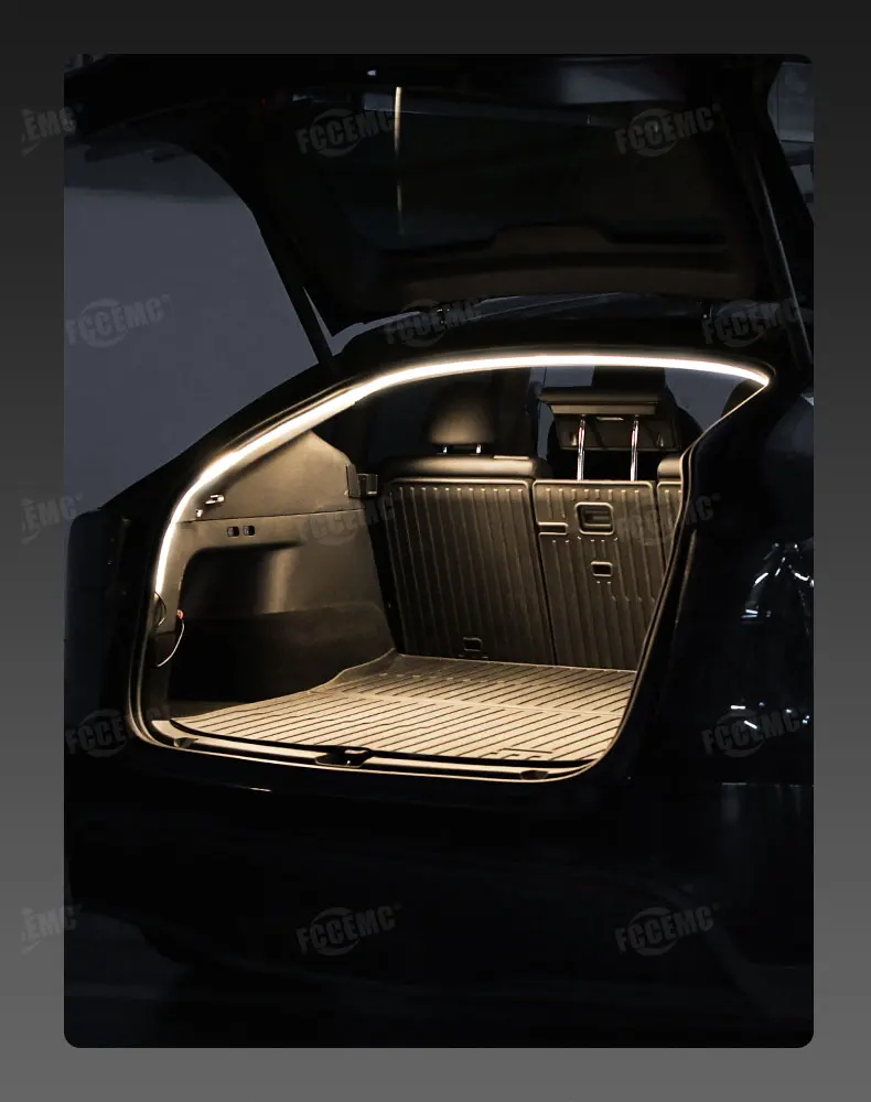 5m LED-Kofferraumbeleuchtungsstreifen mit Zigarettenanzünder-Magnetinduktion, modifiziertes Dekorationslicht für Tesla Model Y, neue Elektrofahrzeuge – Detail 7
