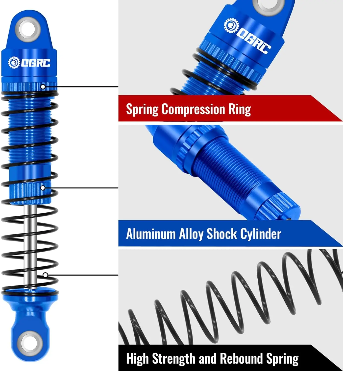 Esilun-Shock Absorber Oil Threaded Damper, Amortecedor para TRX4M, 1:18 RC Crawler, Acessórios de atualização de carro, 60mm