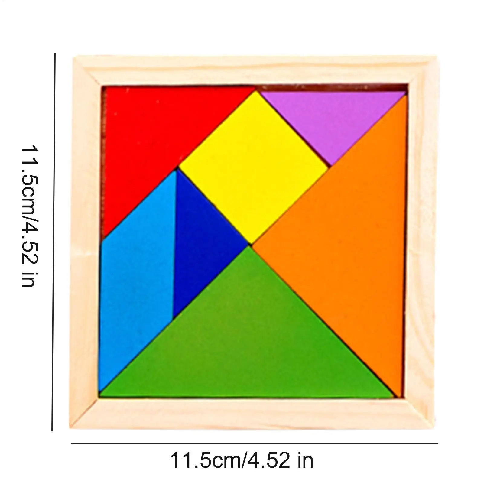 Puzzles Tangram en bois pour enfants avec 7 pièces colorées, jouet d'apprentissage éducatif pour garçons et filles, cadeau de fête amusant