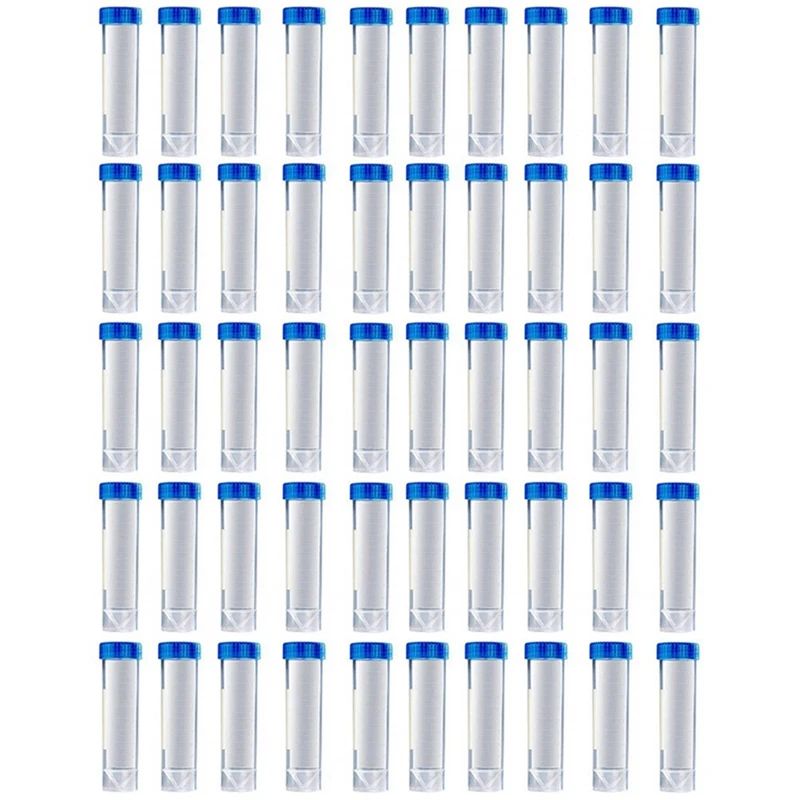 

50PCS 50Ml Graduated Centrifuge Tubes, Laboratory Cryovials, Blue Screw Cap Centrifuge Tubes For Analysis