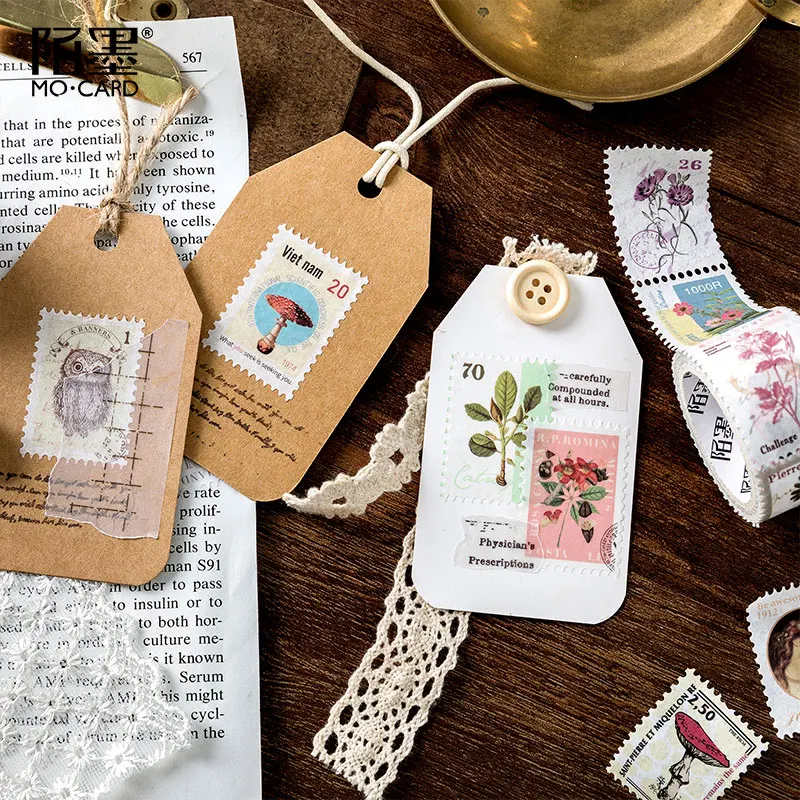 Vintage Post Office Series Washi Tape Retro stamps Coffee Decorative Adhesive Tape DIY Scrapbooking Sticker Label