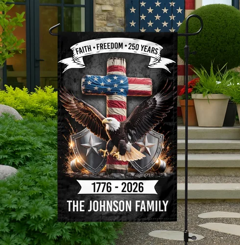 Personalized 250 Years of Freedom, 1776 - 2026 Eagle Patriotic Garden XXQ
