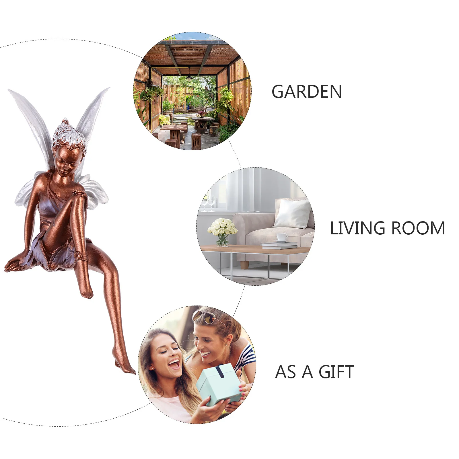 

1Pcs Flower Fairy Ornament Resin Garden Adornment Decor for Hotel Inn Desktop Room Decoration Gift