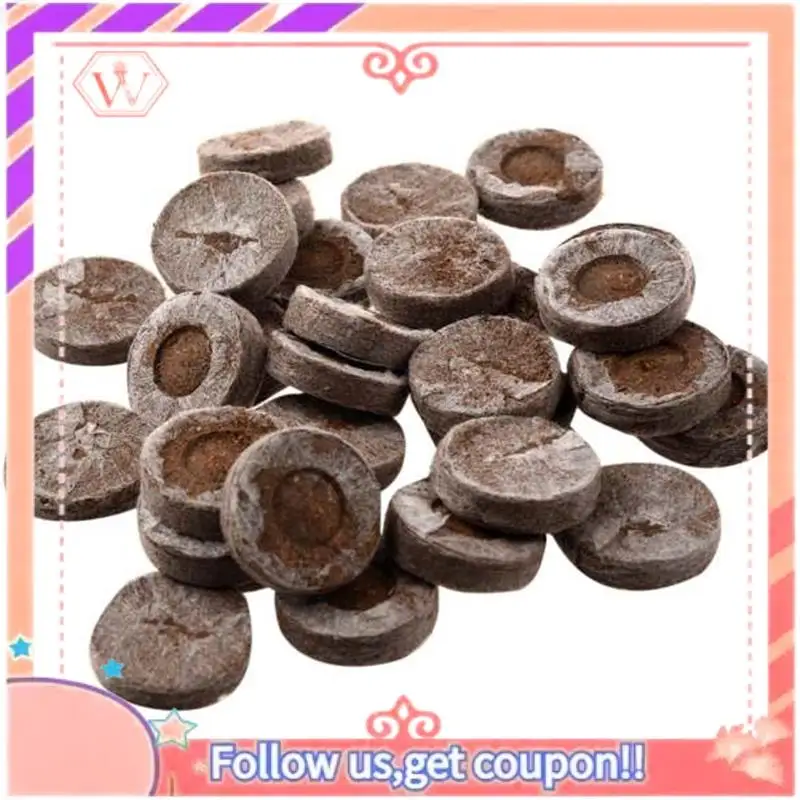 

Upgraded 100Pcs Professional Peat Pellets Plant Starting Soil Block Jiffy Seedling Plugs Environmental Garden Nursery