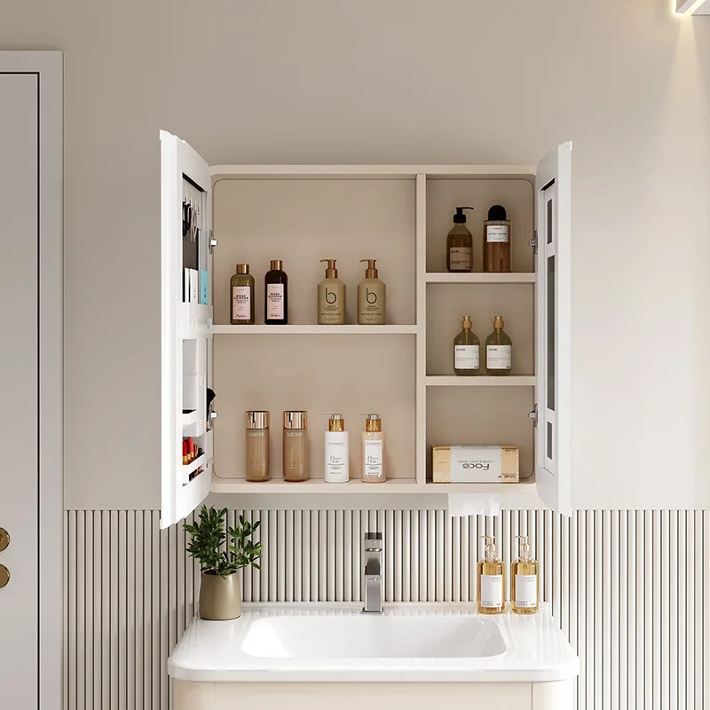 Smart storage beauty rack mirror cabinet bathroom wall-mounted storage bathroom mirror