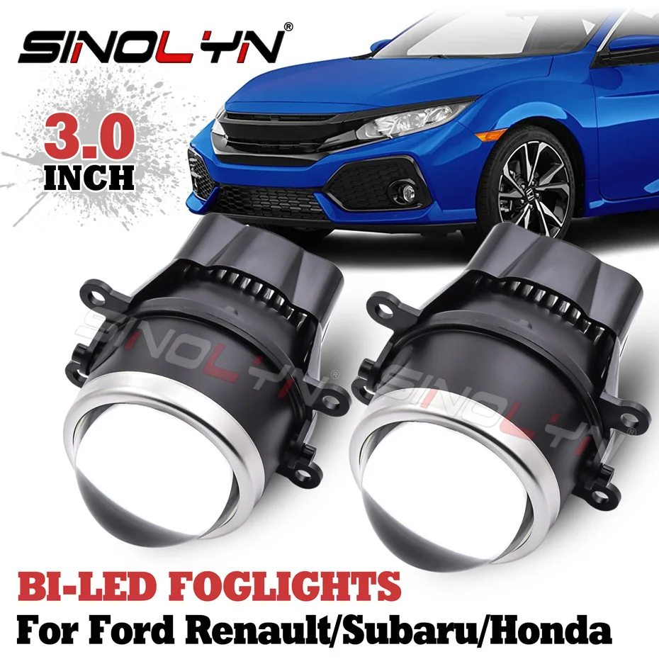 PTF Bi LED Fog Lights Projector For Honda Civic/CRV/Accord/Renault Megane 3 2/Clio/Captur/Subaru Forester/Legacy Car Fog Lenses