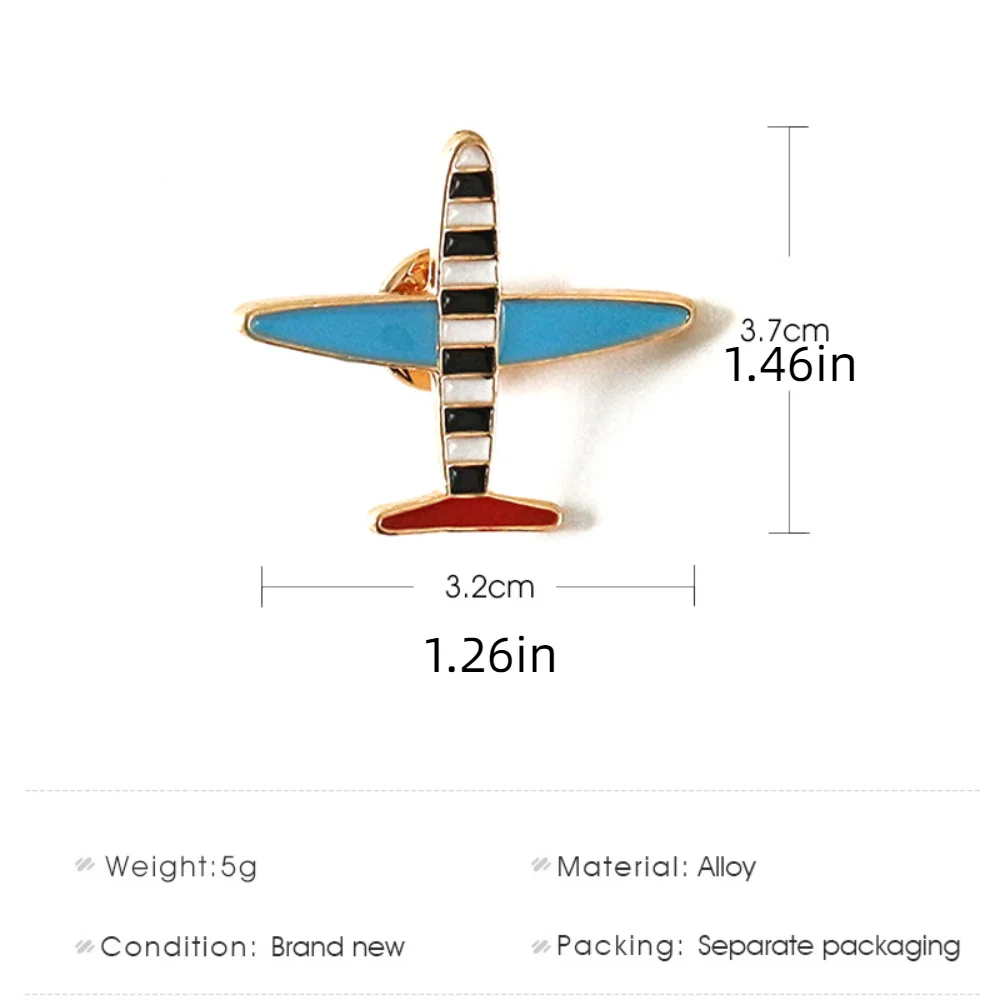 Creative Cartoon Airplane Letter Metal Brooch World Traveler Fashion Retro Simple Badge Charm Clothing Ornament