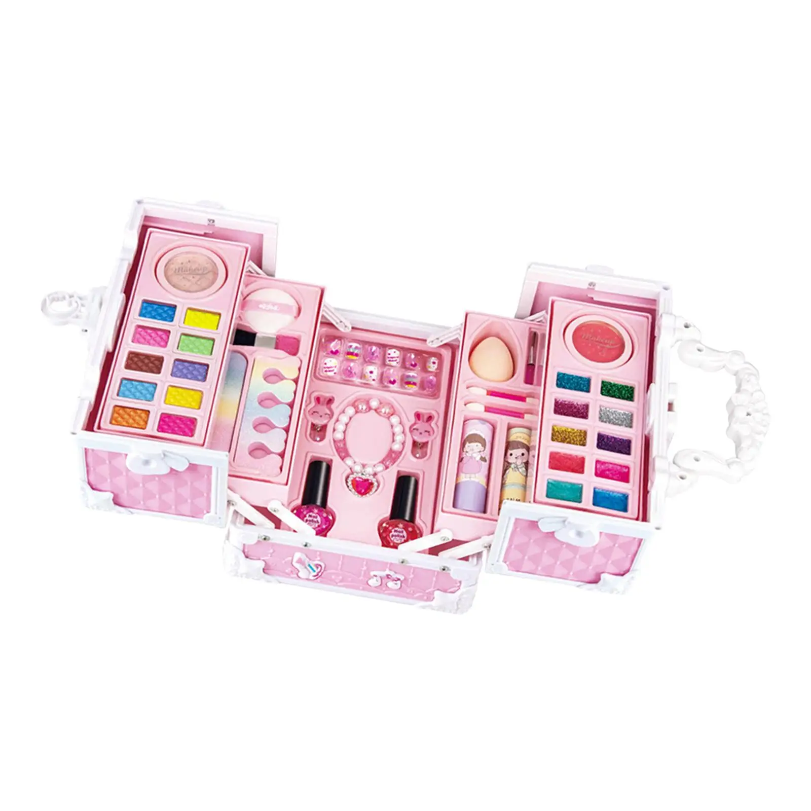 Pretend Play Makeup Beauty Set Dresser Toy Portable Kids Washable Makeup Girls