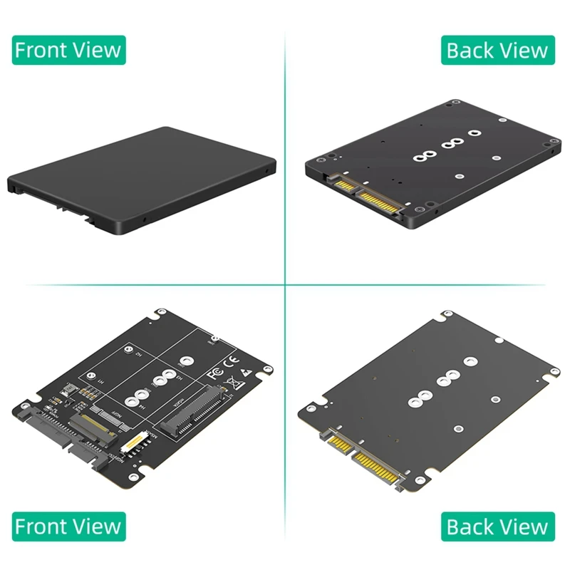 2 em 1 adaptador ssd combinar m.2 ngff chave b & msata para 2.5 Polegada sata 3 adaptador conversor externo ssd caso caixa