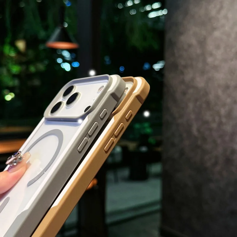 حافظة فاخرة من الأكريليك الشفاف المقاوم للصدمات لهاتف آيفون 17 Air 16 15 14 13 12 11 Pro Max 17 Pro لغطاء الشحن اللاسلكي Magsafe #4