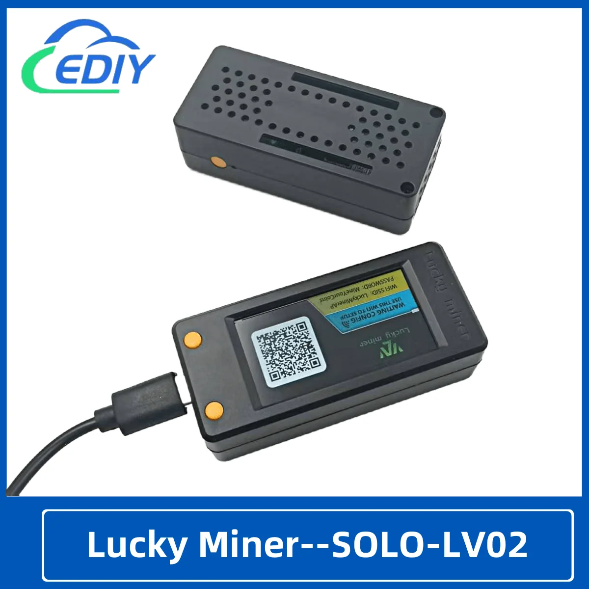 

BTC Bitcoin Lucky Miner Crypto Solo Lottery Nerdminer LCD Display SOLO-LV02 With Shell