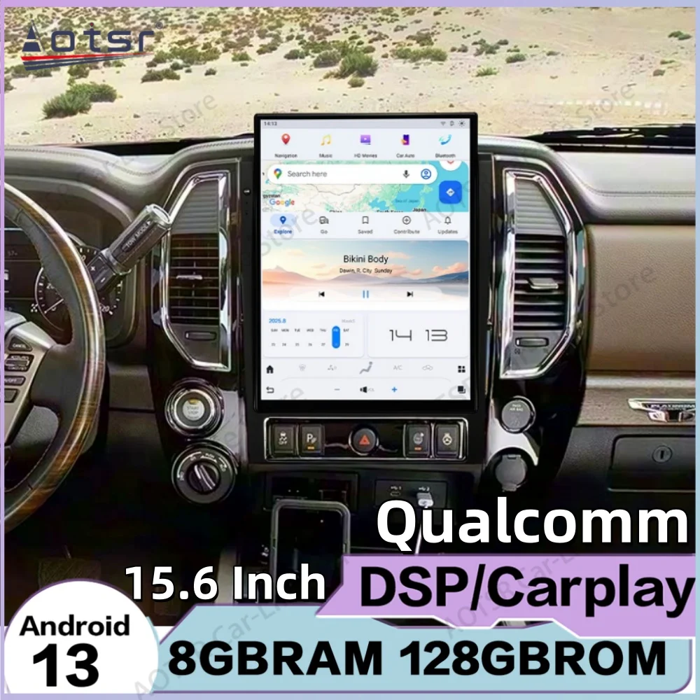 15.6 Inch Multimedia Android Auto For Nissan Titan 2020~2025 Car Radio GPS Navigation Stereo Receiver Wireless Carplay Head Unit