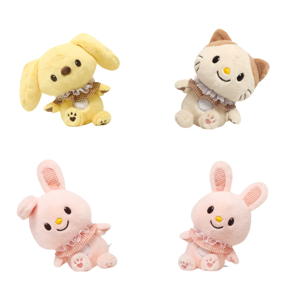 

Happy Little Pets Plush Toys Stuffed Smile Puppy Kitten Rabbit Doll Lovely Cartoon Animal Toys Cute Kids Birthday Gift