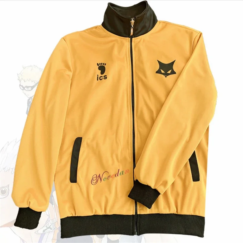 Veste de baseball à col montant pour hommes et femmes, vestes Hip Hop, impression 3D, anime MSBY Team, Haikyu, automne, hiver