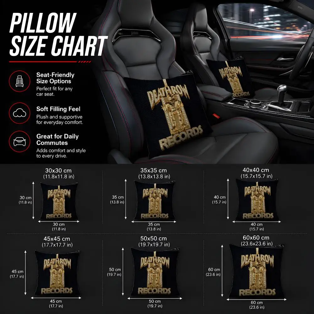 Singer D-Death Row Records Soft Plush Double Print And Invisible Zipper For Sofa Home Car Use Cushion Cover