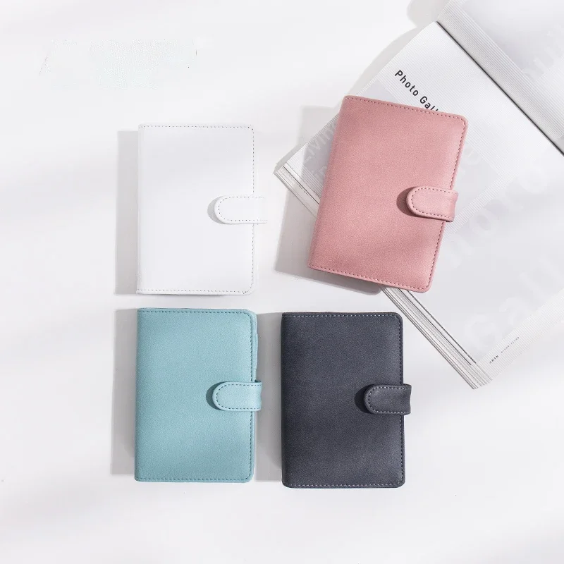 A7 Mini กระชับหลวม Leaf สมุดบันทึกผ้า PU หนัง Cover Agenda Planner น่ารัก6แหวน Binder สาวไดอารี่