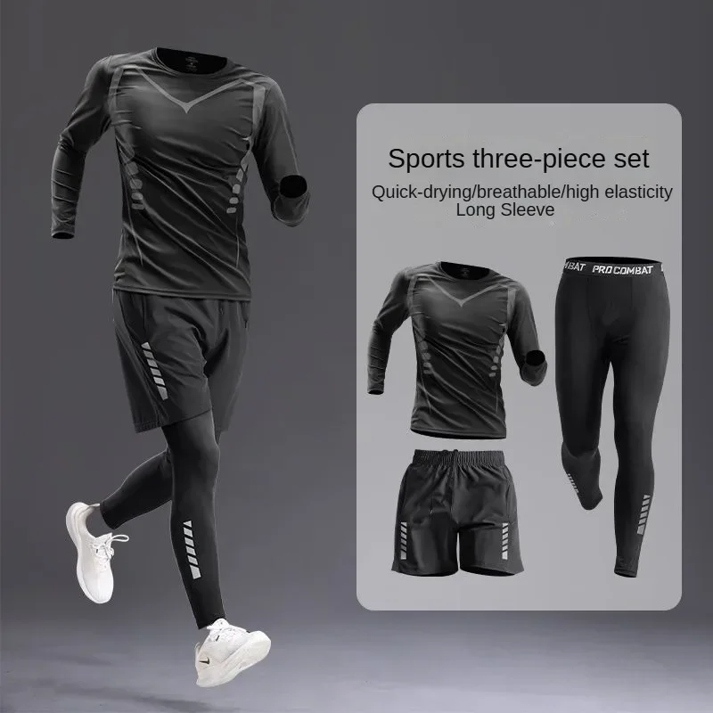 All-Season Men\'s Sportswear Set/Suit - Tracksuit for Running， Cycling, Fitness & Hiking，gym clothing men， jogging， boxing，5 pcs