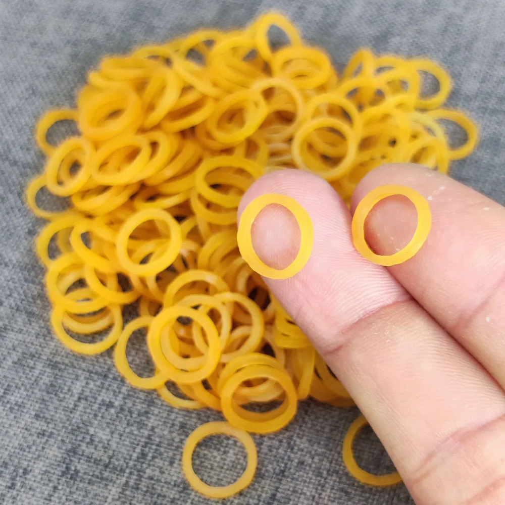 1000pcs Yellow O Rings Rubber Bands 1CM/ 0.4inch  Elastic Rubber Ring Stretchable Latex Rings Supplies For Stretchable Band