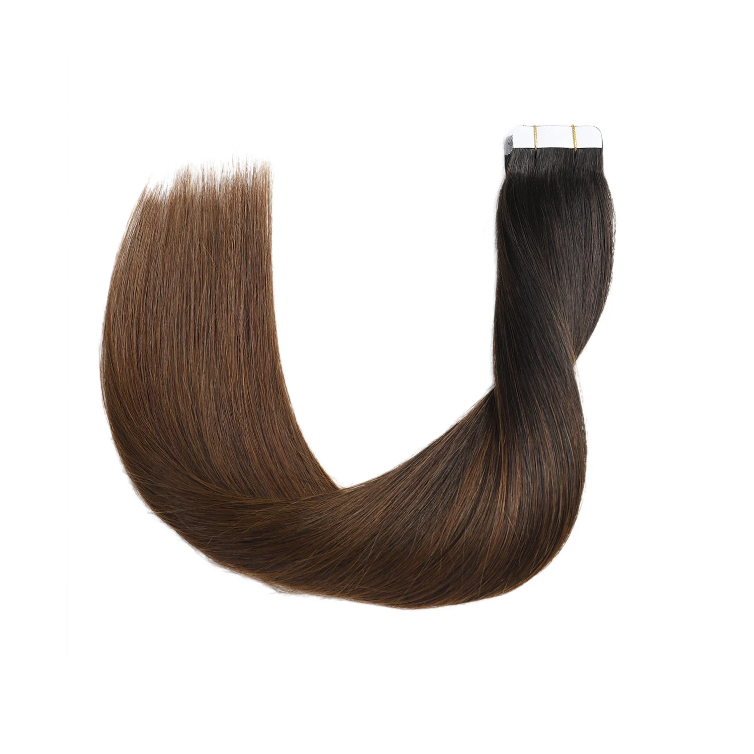 XDhair 헤어 익스텐션 테이프, 발라야지 옴브레, 블랙-다크 브라운 테이프, 14 "22" 50g