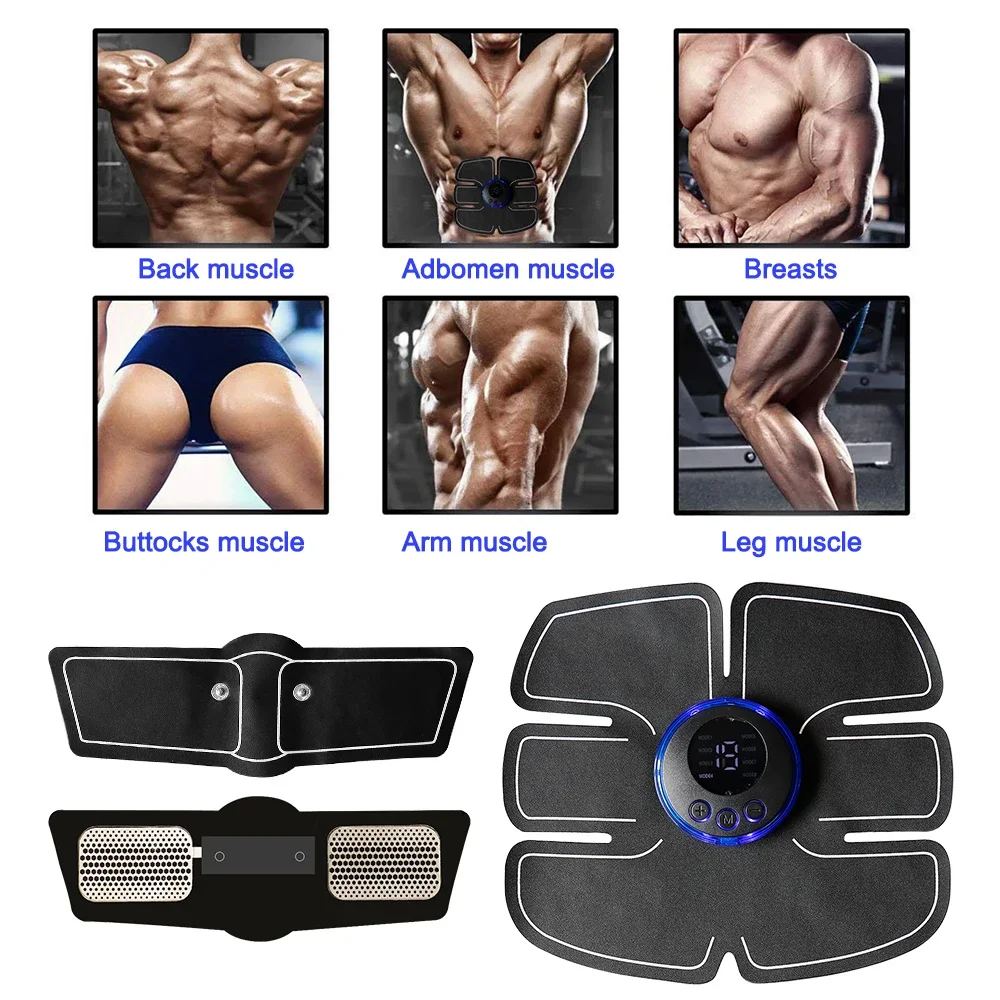 USB wiederaufladbarer Bauchmuskeltrainer, kabelloses Körpermassagegerät, elektronisches Training, Übung, Gewichtsverlust, Fitnessgeräte – Detail 8