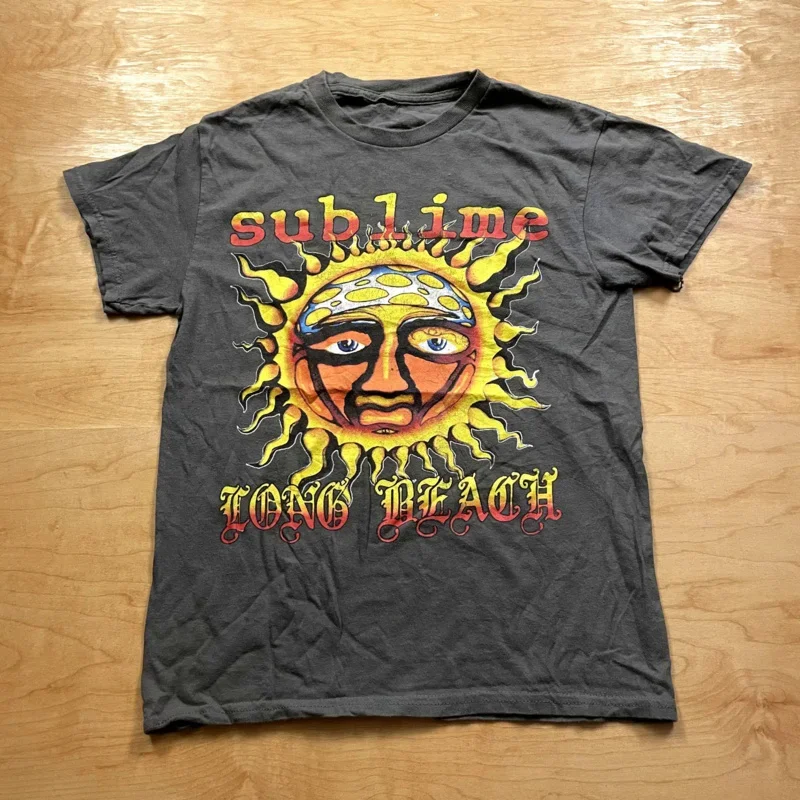Sublime música banda camiseta, médio cinza camiseta, mangas longas ou curtas