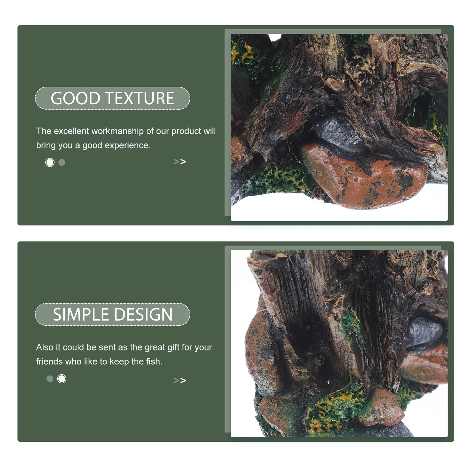 

Creative Aquarium Stump Decorative Landscape Stump Artificial Tree DIY Wear Resistant Tank Tree Lifelike Natural Feeling