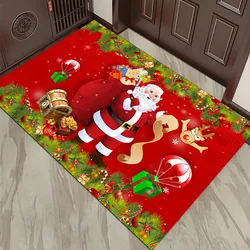 Merry Christmas Doormat Decorative Xmas Holiday Front Door Mat 60x90cm Funny Cartoon Character Felt Door Rugs for Indoor Outdoor