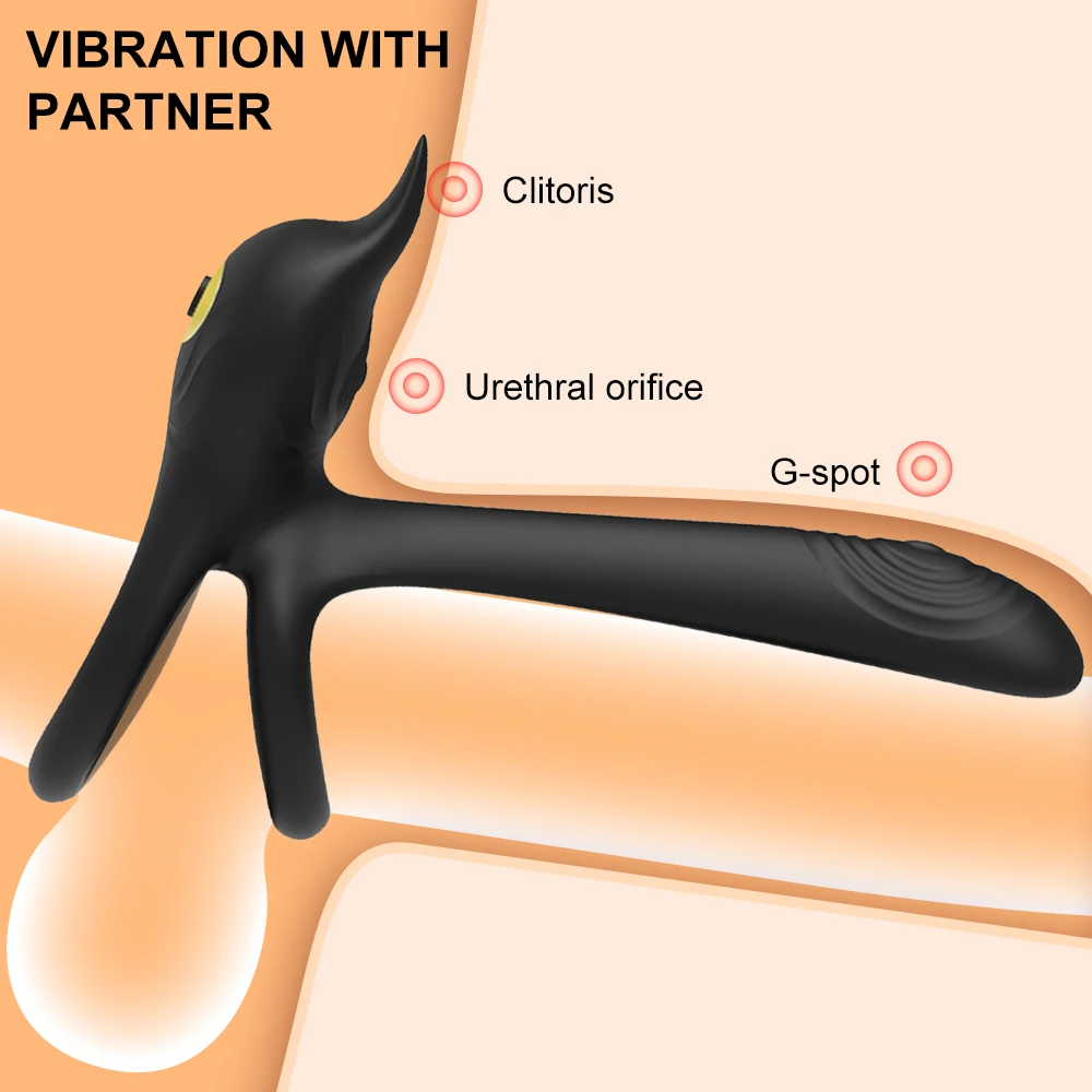 Vibrating Cock Ring Dual Penis Ring With Tongue Clitoral Stimulator For Couple Stronger Erection Enhancing Vibrators Sex Toys