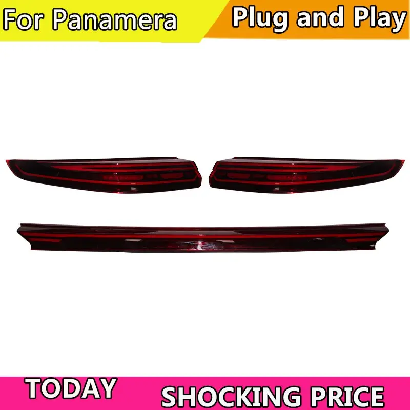 Car LED Lights for Porsche Panamera Taillight 970.2 2014-2017 Upgrade New Style LED Through-tail Light Rear Lamps Assembly