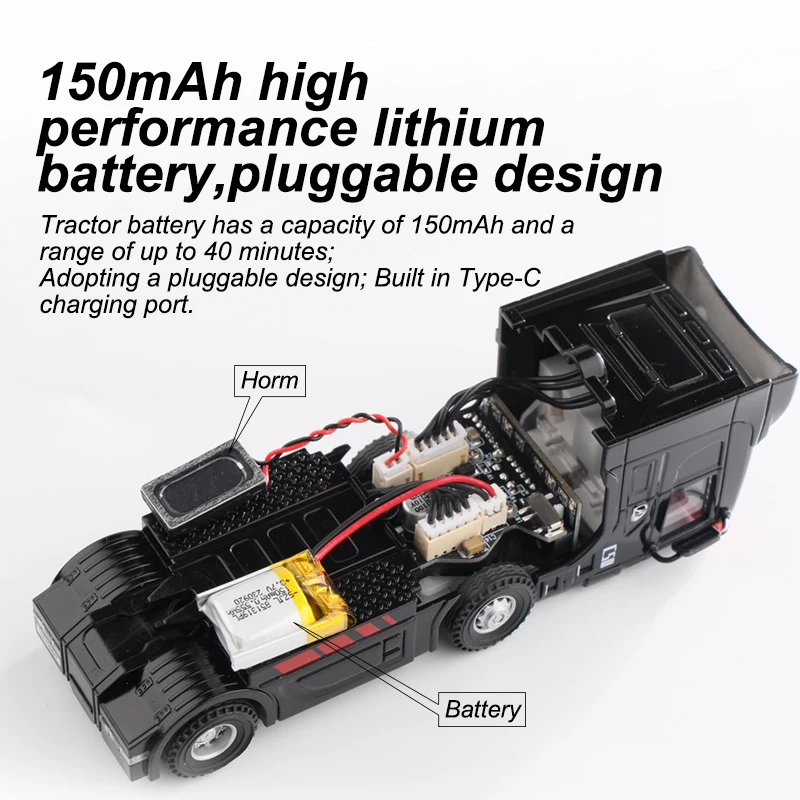 Turbo Racing C50-T 1:76 C50 Remote Control Truck Simulated Vehicle Lights and Horn RTR Version Toy Car