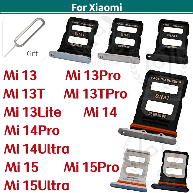 1 Pcs SIM Card Tray For XIAOMI 13 13Pro Mi 13T Mi 13TPro Mi 13Lite Mi 14 Mi 14Pro Mi 14Ultra Mi 15 Mi 15Pro Mi 15Ultra Card Tray