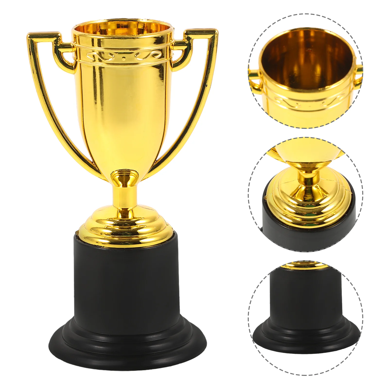 

6pcs 10cm Plastic Golden Trophy Student Sports Award Trophy Reward for Competitions (Golden)